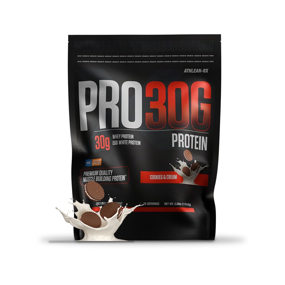 ATHLEAN-RX Premium Whey Protein Isolate Powder Cookies and Cream, 44.48 oz