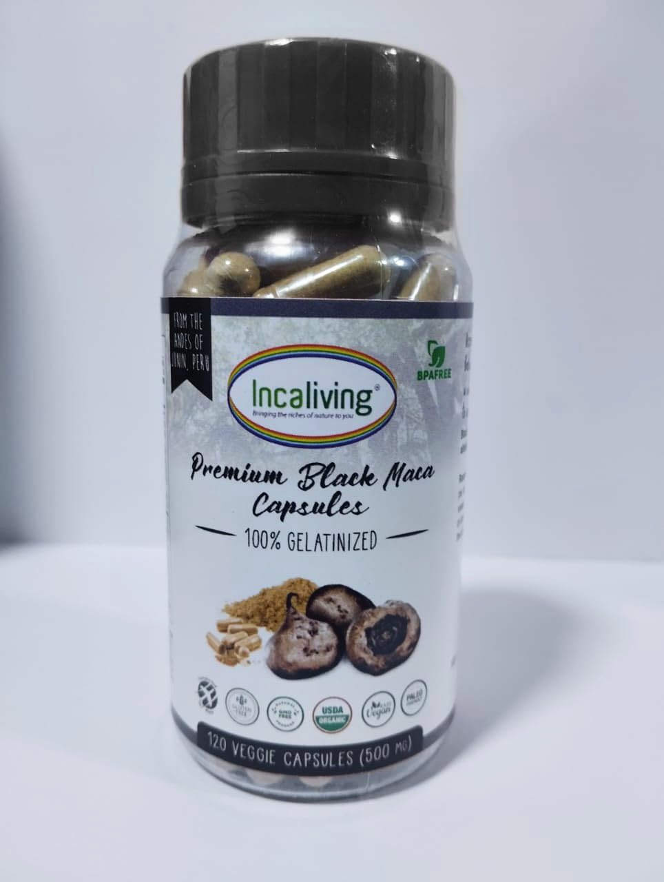 Incaliving Premium Black Maca Veggie Caps, 1 Capsule