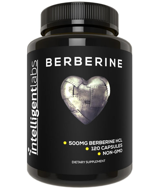 Intelligent Labs Berberine HCL Plus 500 mg per Capsule, 120 Capsules