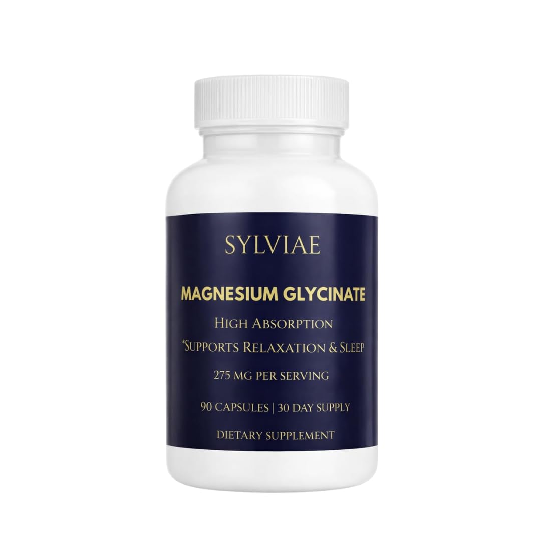 Sylviae Magnesium Glycinate 275mg Elemental Magnesium Capsules, 90 Count
