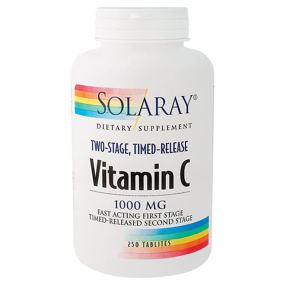 Solaray C 1000 W/Rh& Ace, 1000 mg, 250 Tablets