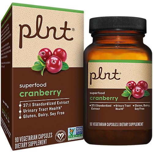 plnt Cranberry Urinary Tract Health 37:1 Standardized Extract Capsules, 90 Count