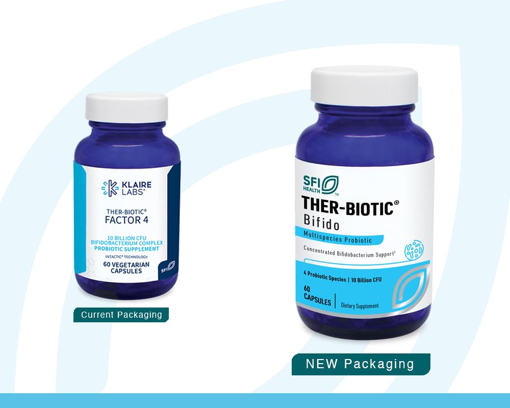 SFI Health Ther-Biotic Factor 4-100% Bifidobacterium Probiotic - Bifidobacterium Bifidum with Breve, Lactis & Longum - Immune & Gut Health Support - Hypoallergenic 120 Capsules