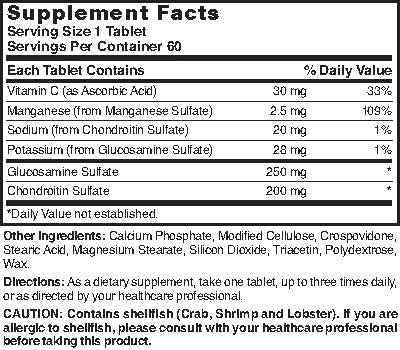 Nature's Blend Glucosamine Chondroitin Complex Tablets, 60 Tablets