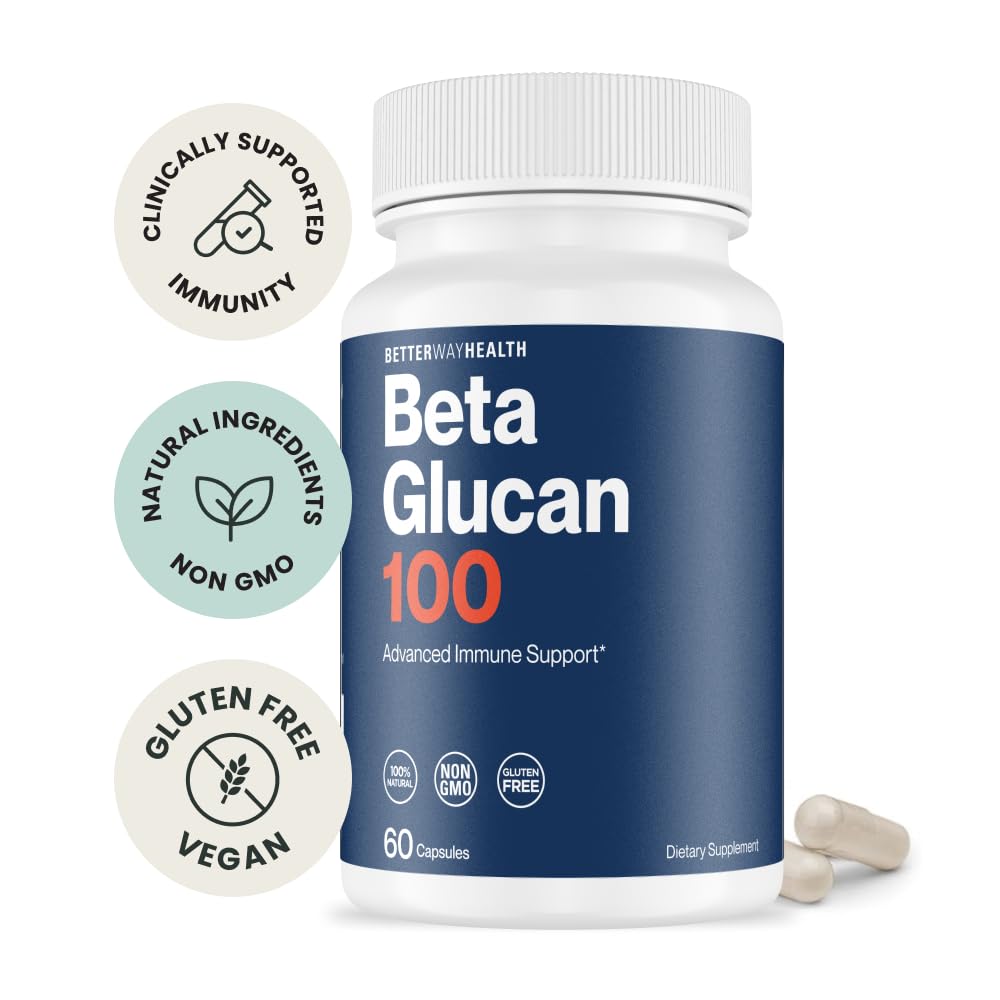 Better Way Health Advanced Immune Readiness Highly Purified 1,3/1,6 Beta Glucan 100mg Capsules, 60 Count