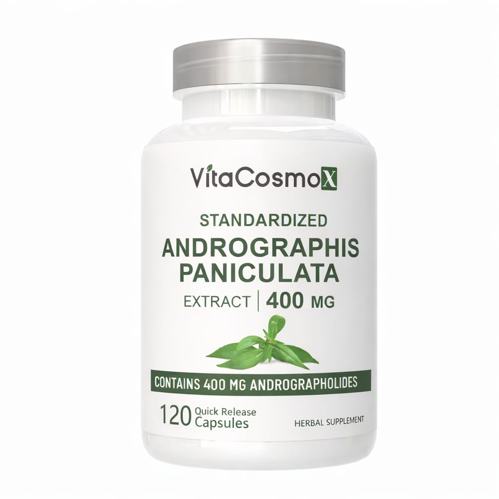 VitaCosmoX Andrographis Paniculata 400 mg Capsules, 120 Count