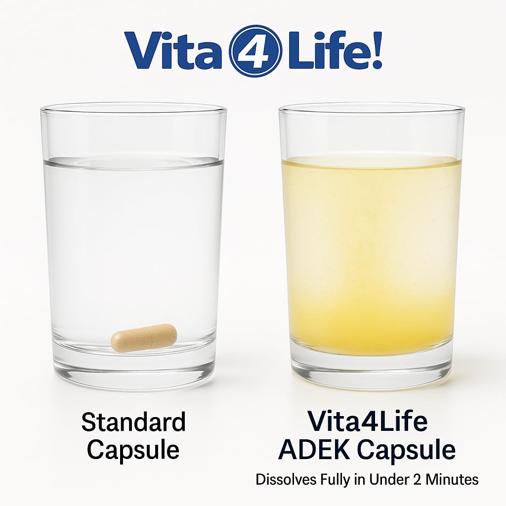 Vita4Life ADEK Fat Soluble Vitamins A D E K Capsule 60 Count