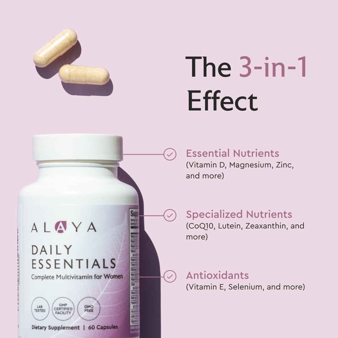 Alaya Naturals Daily Essentials Multivitamin for Women Capsules 60 Count