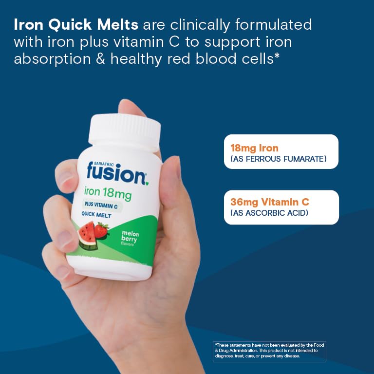 Bariatric Fusion Iron Supplement for Women Quick Melt Tablets, 90 Count