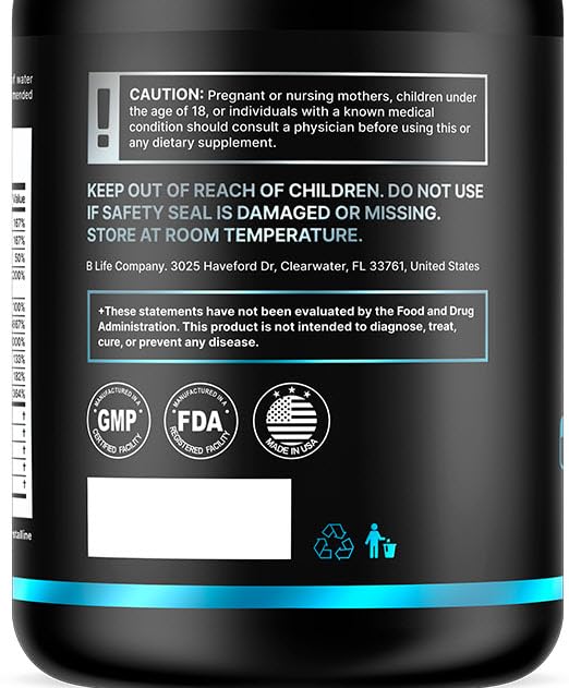 B Life Company Men’s Hair Growth Supplement – Biotin & Collagen Hair Vitamins for Men – Thicker, Fuller Hair, Nails & Scalp Support – Hair Loss Supplement with Zinc, Selenium & Vitamins A C D E – 240 Capsules