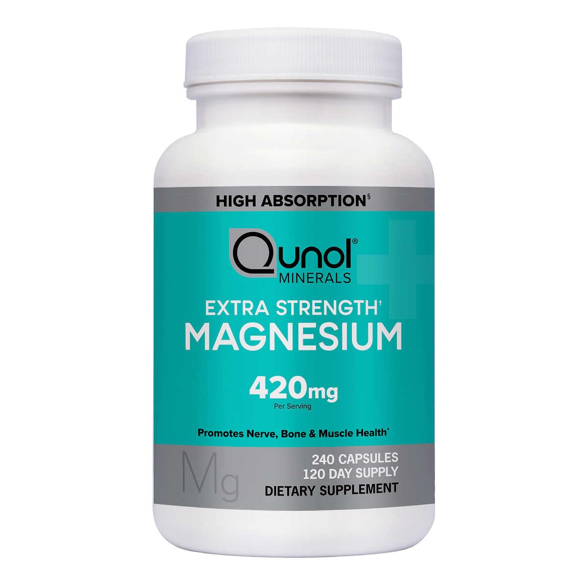 Qunol Magnesium Extra Strength 420mg Capsules, 240 Capsules