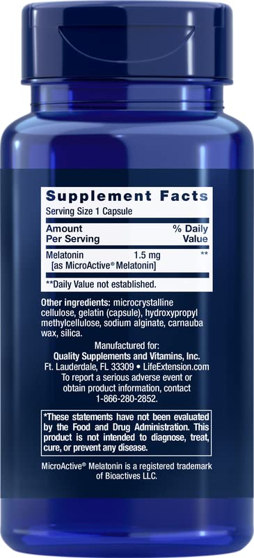 Life Extension Melatonin IR/XR Immediate & Extended-Release Capsules 240