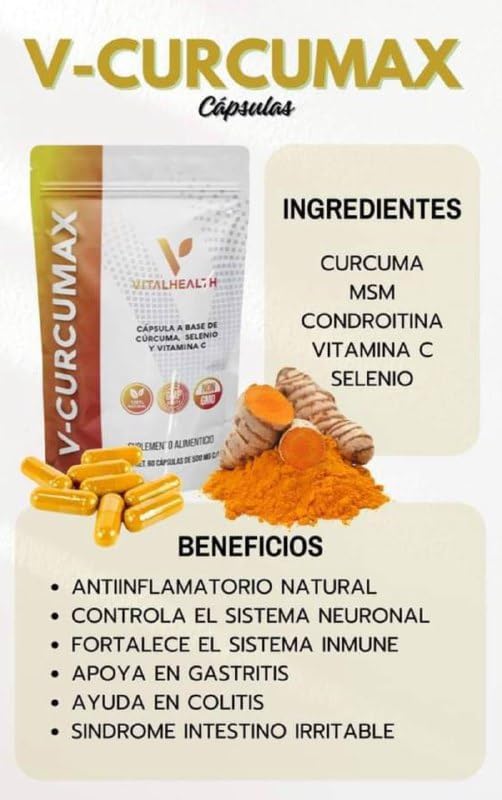 Generic V-Curcumax Turmeric Supplement with Selenium and Vitamin C Capsule, 1 Count