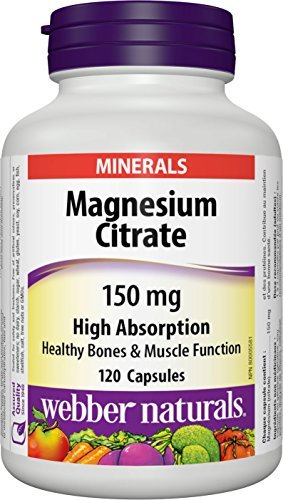 Webber Naturals Magnesium Citrates High Absorption 150 mg, 120 Capsules