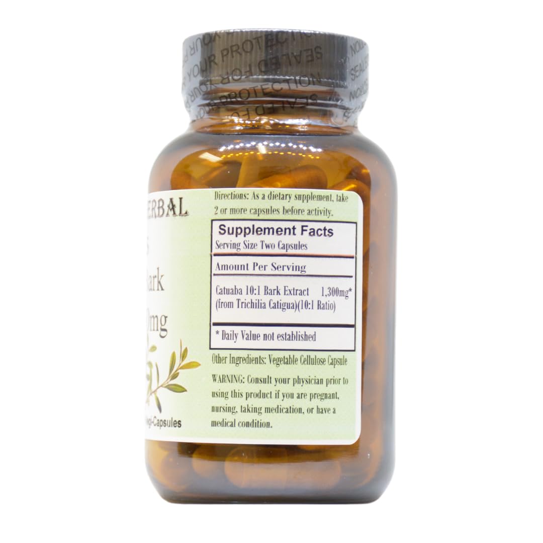 Barlowe's Herbal Elixirs Catuaba 10:1 Extract 650 mg Per Capsule, 60 Capsules