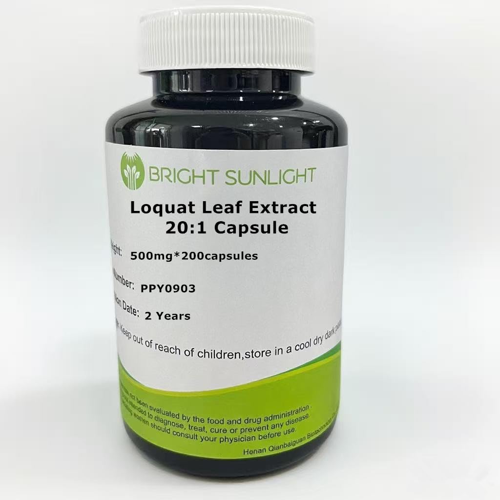 Bright sunlight Loquat Leaf Extract 20:1 500mg Capsule, 200 Count