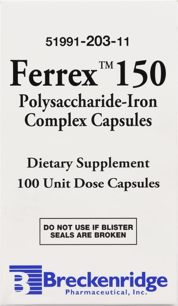Choice One Ferrex 150 Polysaccharide Iron Complex Capsules, 100 Count