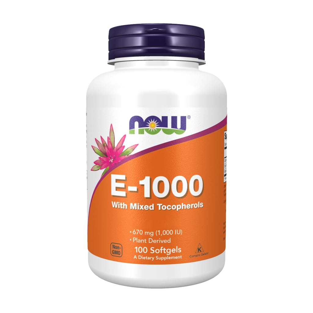 NOW Foods E-1000 100% Mixed Tocopherols Capsule 1 Count