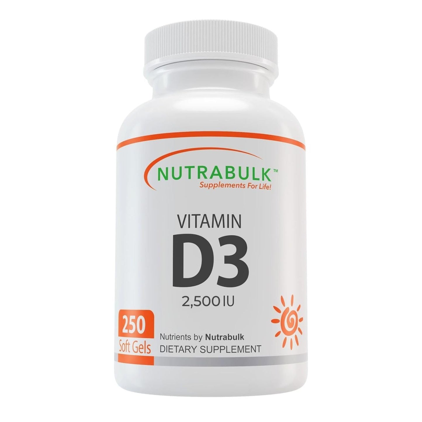 NutraBulk Vitamin D3 2500 IU Capsule, 250 Count