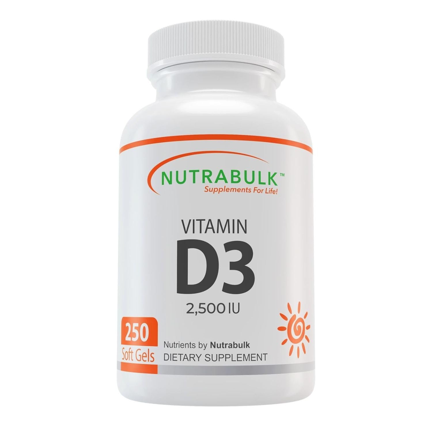 NutraBulk Vitamin D3 2500 IU Capsule, 250 Count