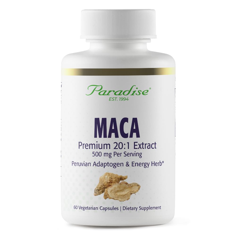 Paradise Herbs Maca Root Extract Vegan Non GMO Capsules 60 Count