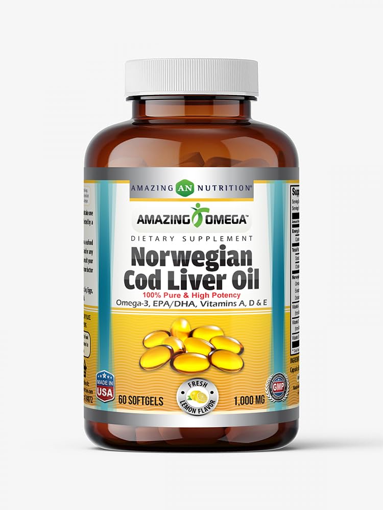 Amazing Nutrition Amazing Omega Norwegian Cod Liver Oil 1000 Mg Softgels 1 Count
