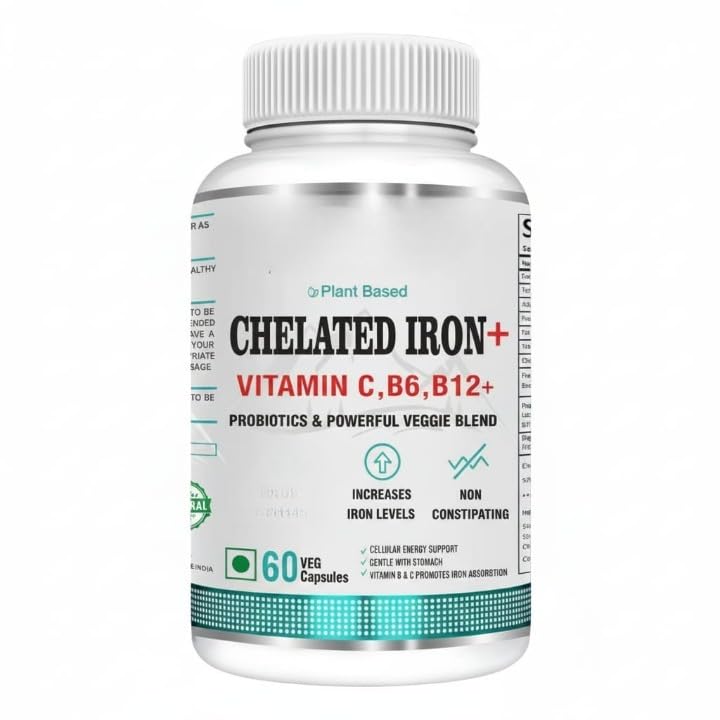 Generic Forever Chelated Iron Folic Acid with VIT.C, VIT B6, VIT B9, VIT B12 Capsules, 60 Count