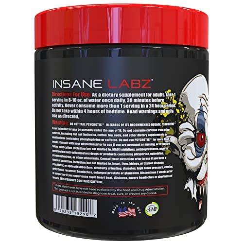 Insane Labz Psychotic and Insane Veinz Pre Workout Stack Powder, 12.8 oz