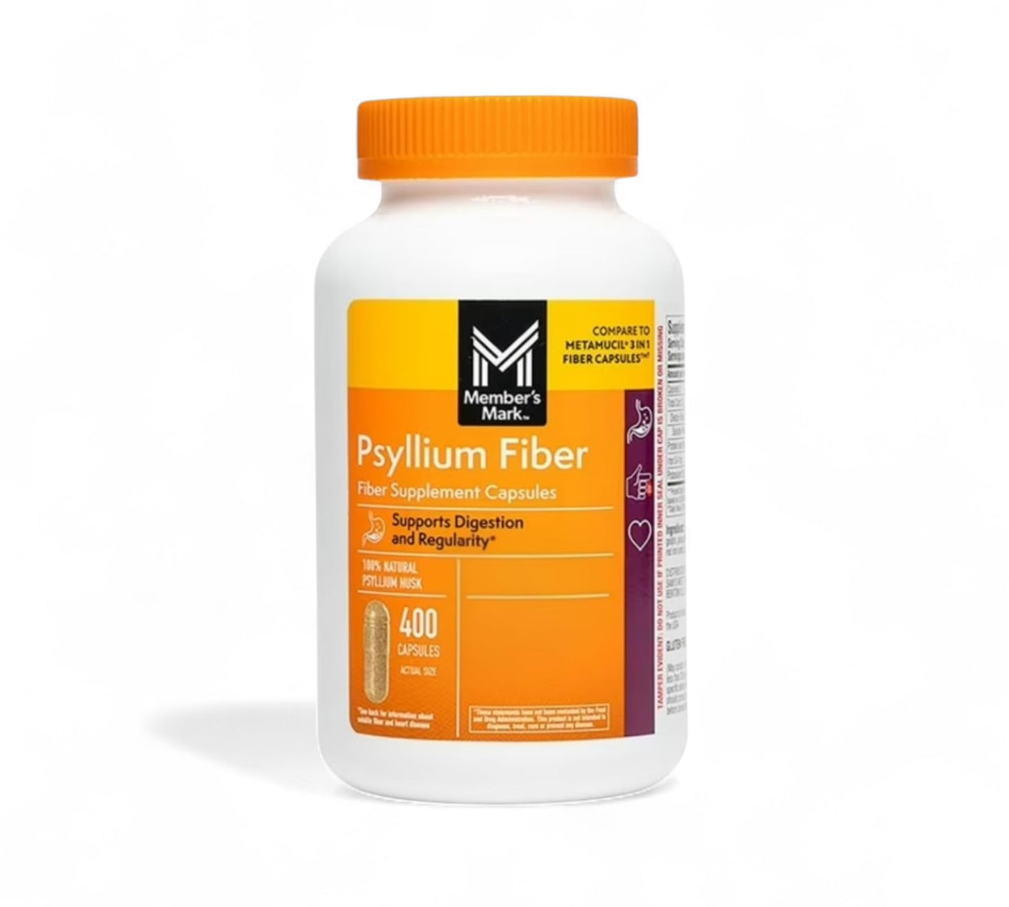 Member's Mark Psyllium Husk Fiber Capsules, 400 Capsules