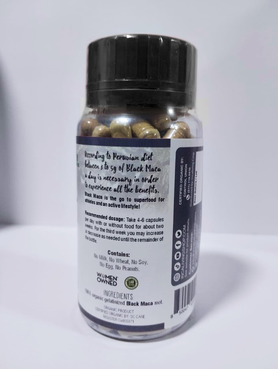 Incaliving Premium Black Maca Veggie Caps, 1 Capsule