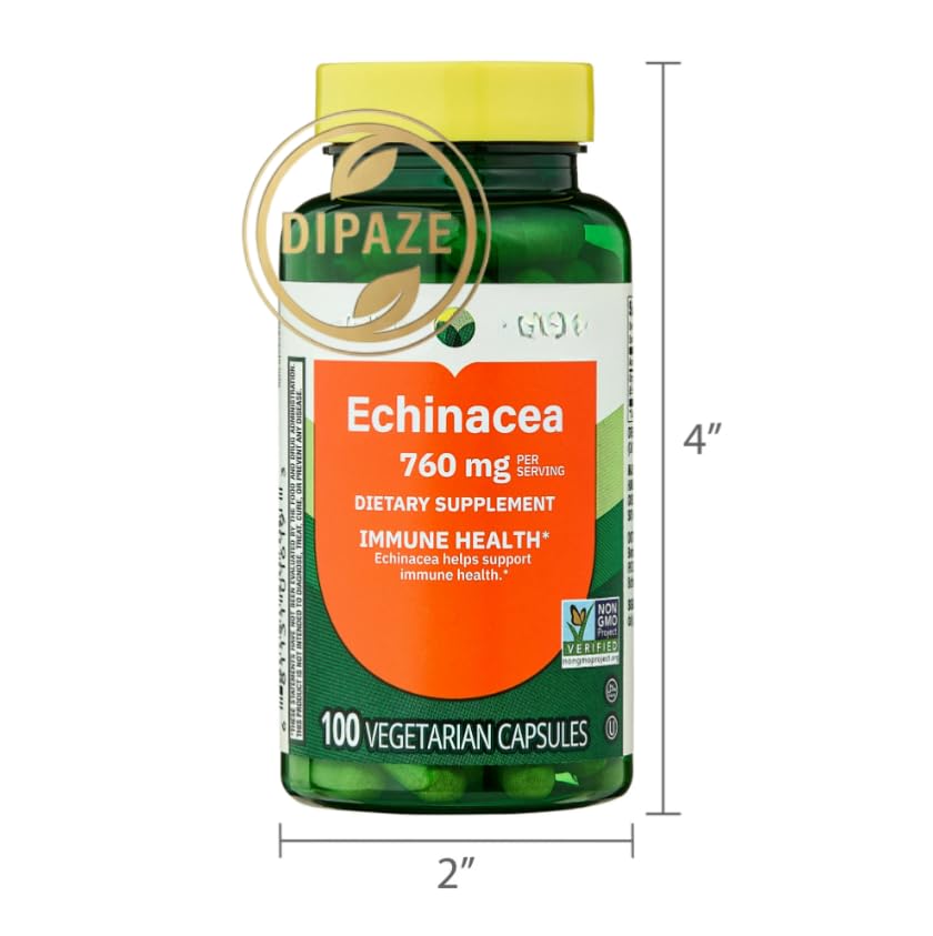 Dipaze Echinacea Capsule, 760 mg, 100 Count