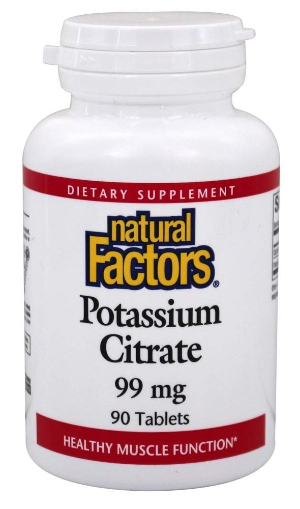 Natural Factors Potassium Citrate 99mg Tablets, 180 Count