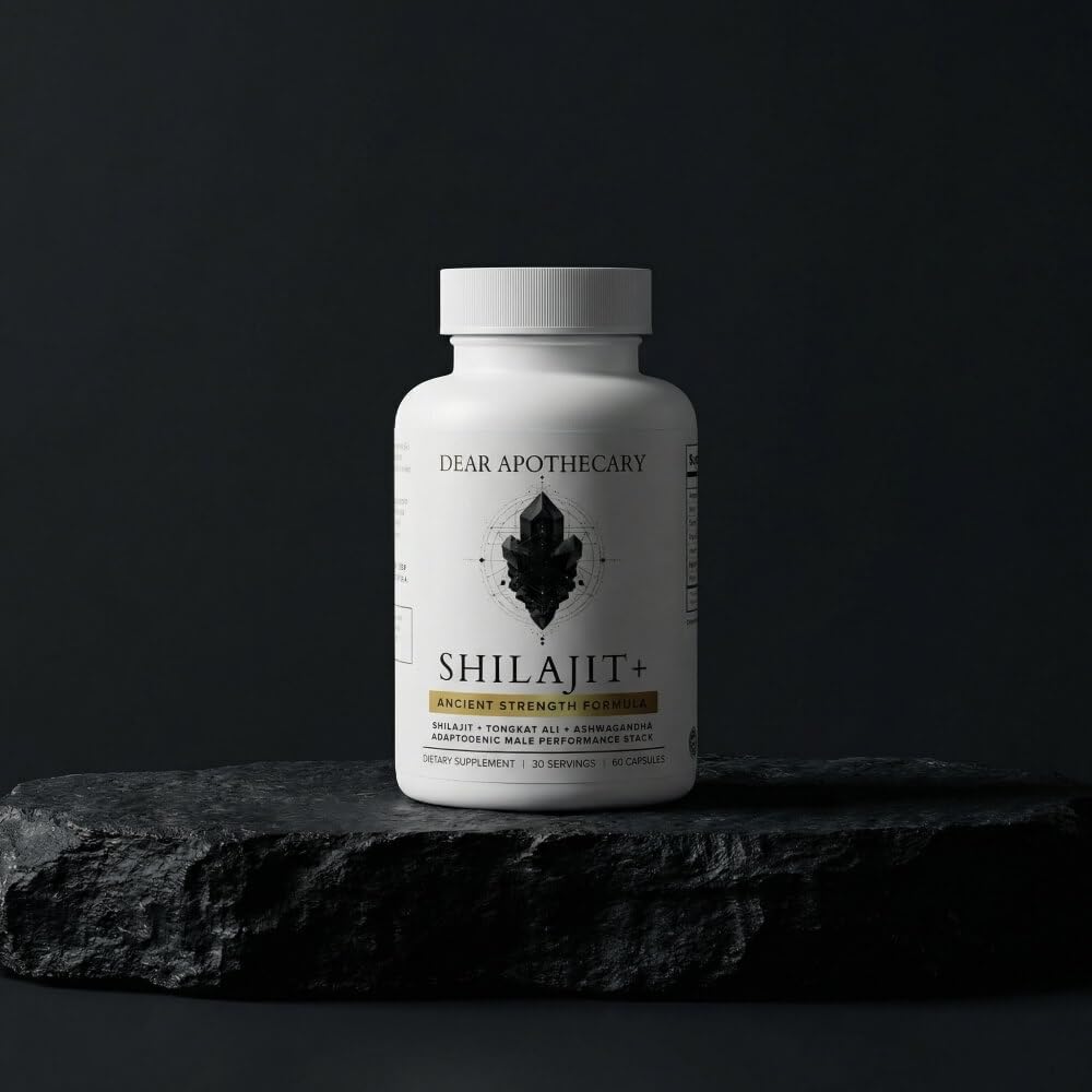 Dear Apothecary Shilajit+ 500mg with Eurycoma Longifolia, Ashwagandha, Zinc, Magnesium, Boron & Black Pepper, 60 Capsules