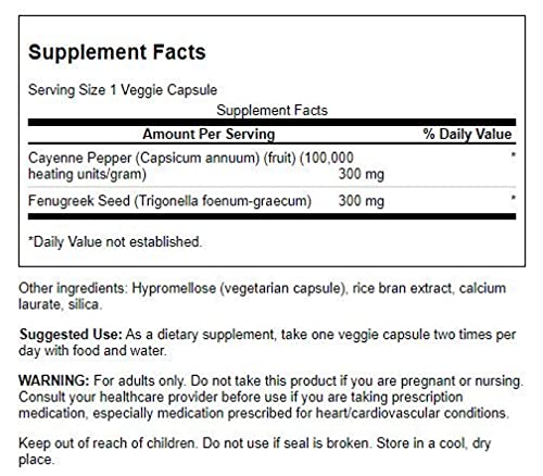 Swanson Full SPC Cayenne & Fenugreek 60VG CP Capsule, 60 Count