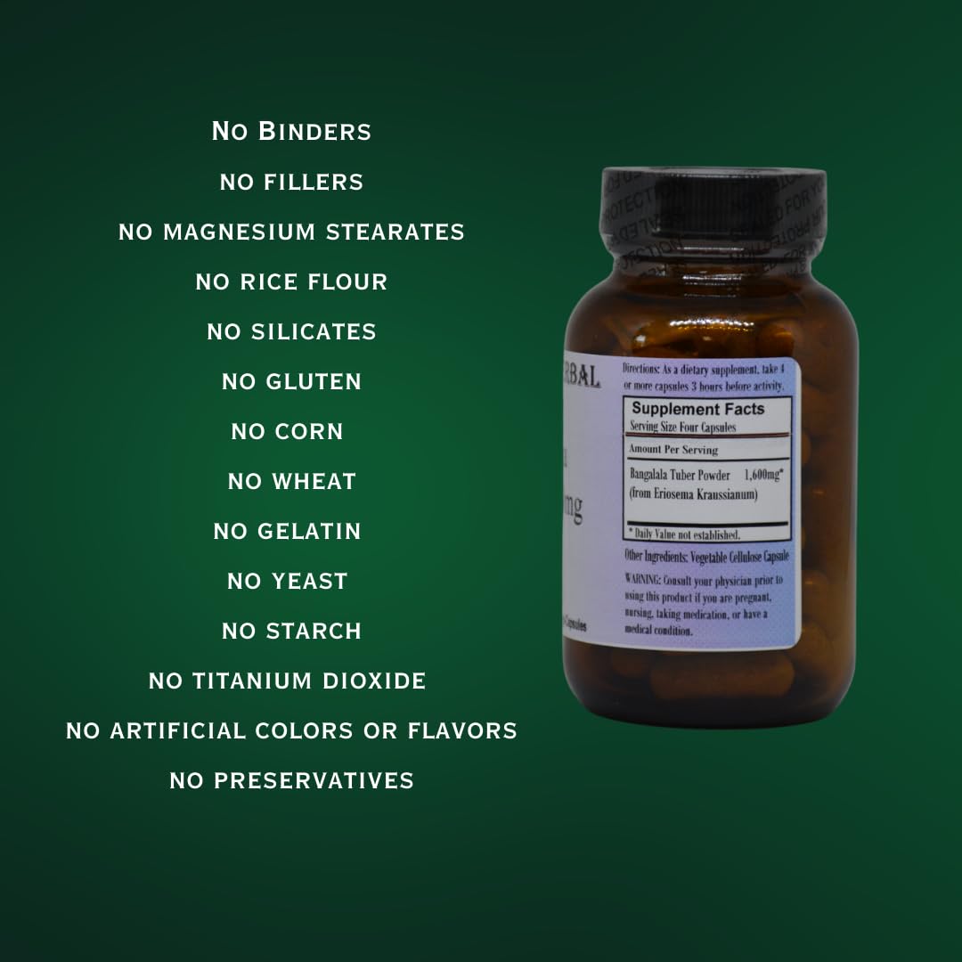 Barlowe's Herbal Elixirs Bangalala (Eriosema Kraussianum) Capsules, 60 Count