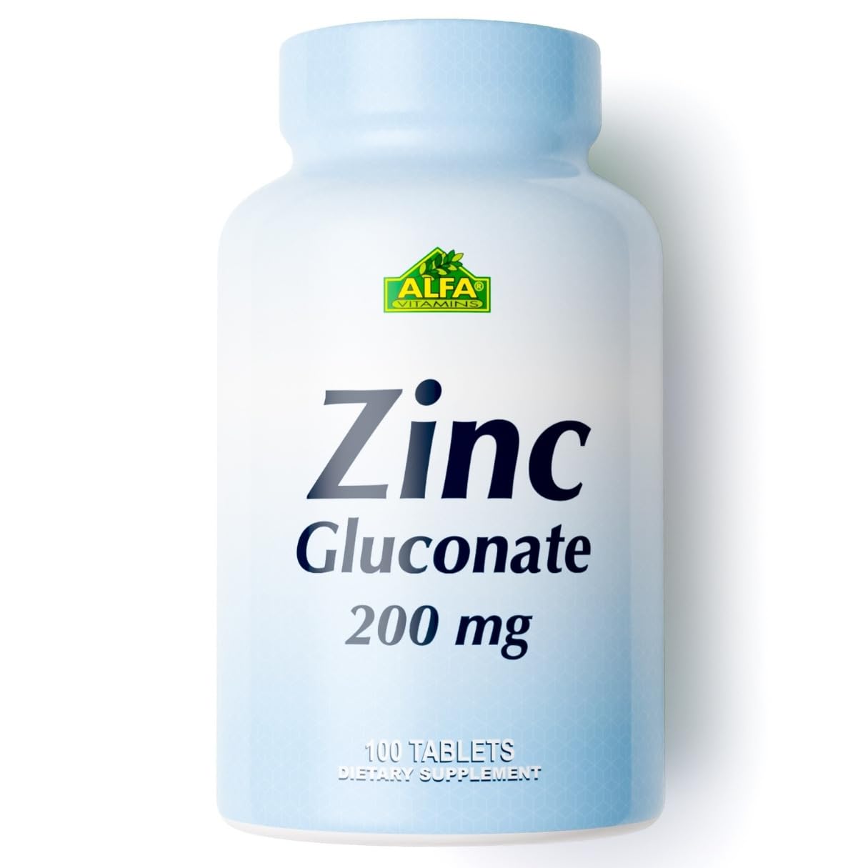 ALFA VITAMINS Zinc Gluconate 200 mg Tablet, 100 Tablets