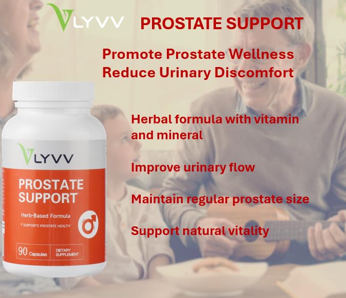 Lyvv Prostate Support with Saw Palmetto, Plant Sterol, Zinc, Selenium, Copper and More for Prostate Health and Urinary Health Capsule, 90 Count