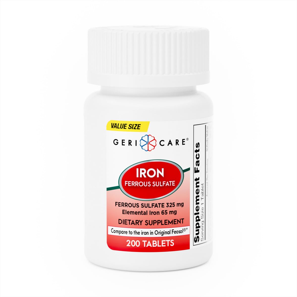 GeriCare Ferrous Sulfate Tablets 200 Count
