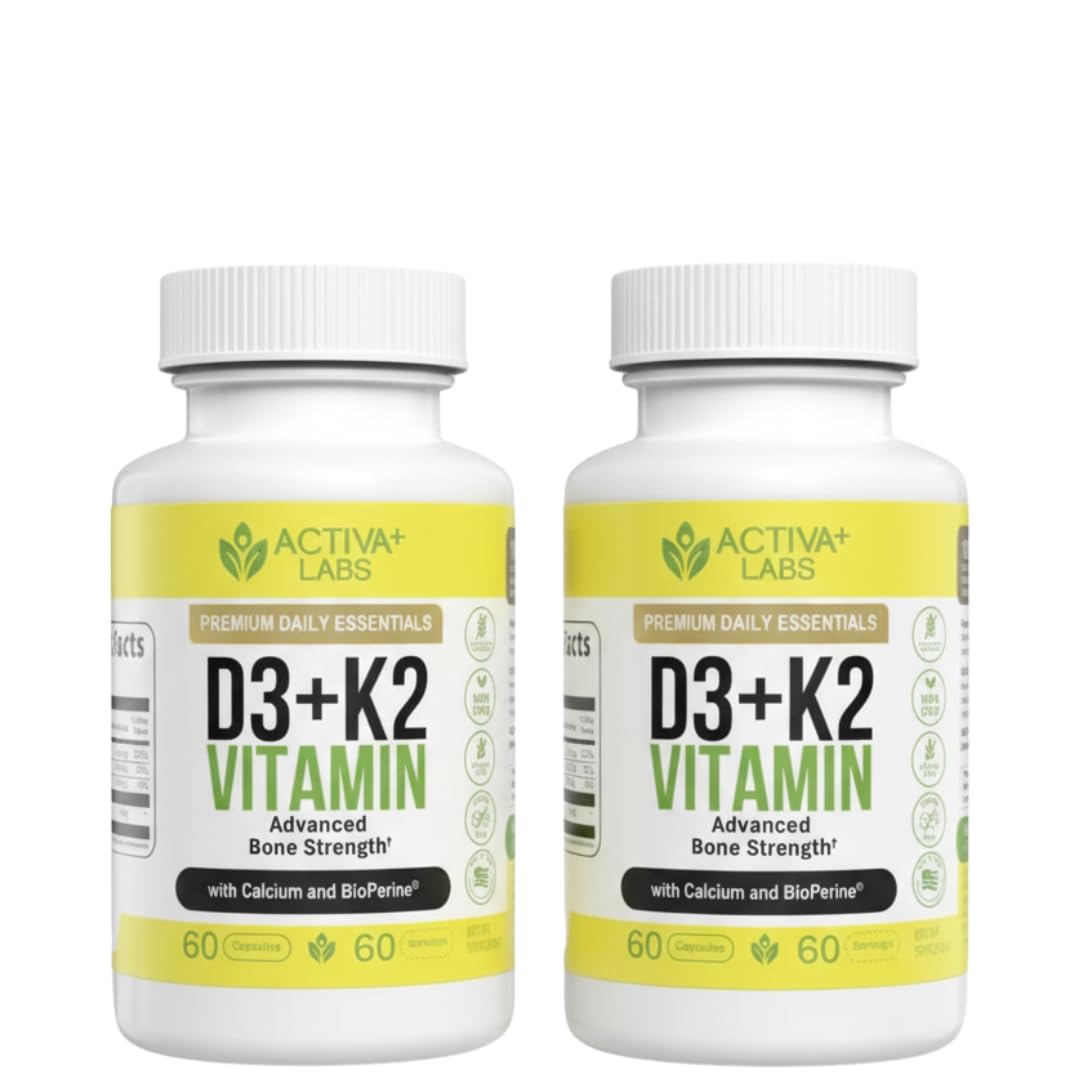Activa Labs Vitamin D3 & K2 Capsules, 120 Count