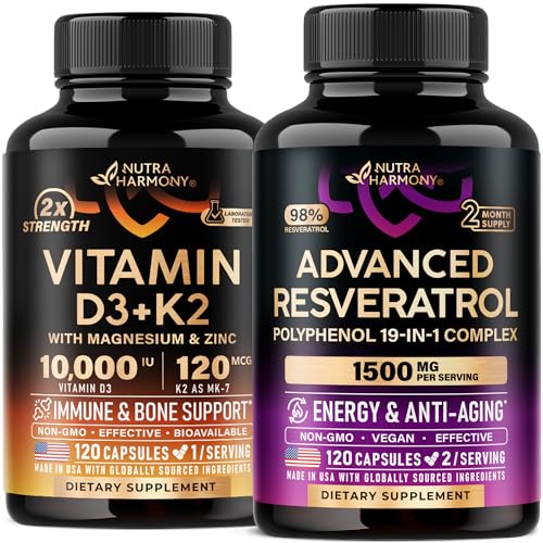 NUTRAHARMONY Vitamin D3 K2 & Resveratrol Blend Capsules 240