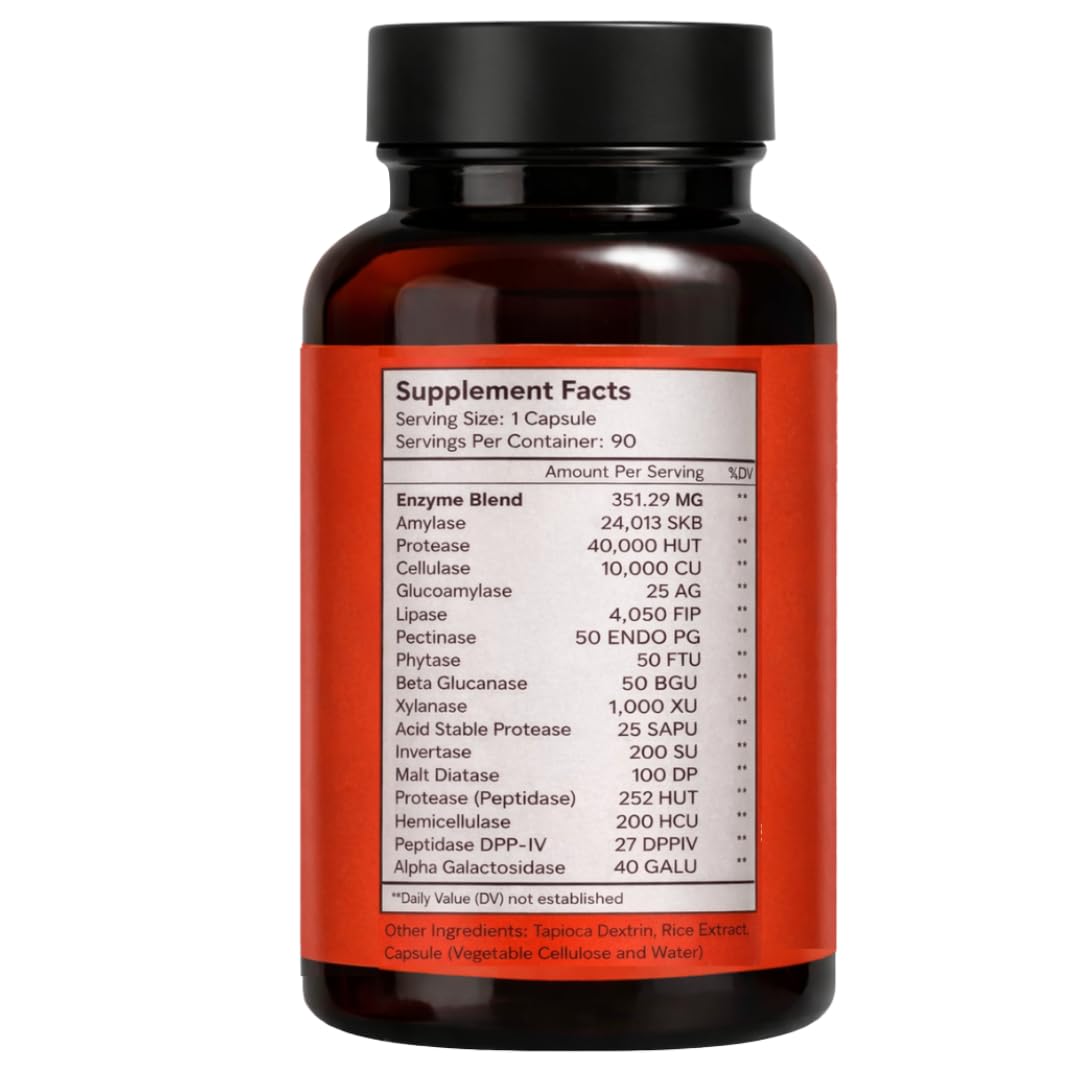 Solluna Digestive Enzymes Capsules 90 Count