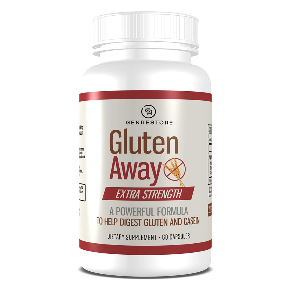 Berry Gen Gluten Away Dietary Supplement – Extra Strength Digestive Enzymes, Gluten & Casein Support, 60 Capsules