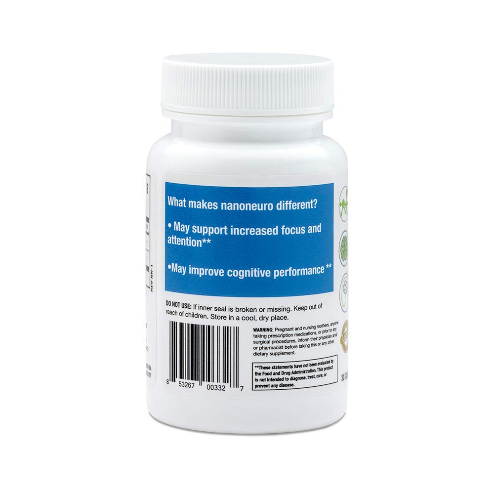 Biopharma Scientific NanoNeuro Brain Supplement Memory & Focus Support Capsule, 30 Count