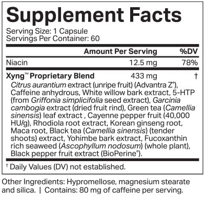 Xyngular Xyng Once-Daily Energy & Mood Support Supplement with 5-HTP, Caffeine & Advantra Z, 60 Capsules