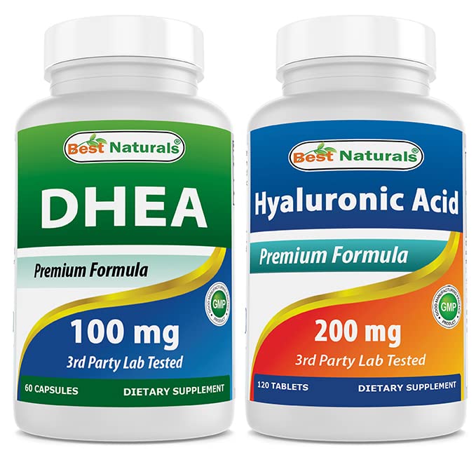 Best Naturals DHEA 100 mg & Hyaluronic Acid 200 mg Capsules, 60 Capsules