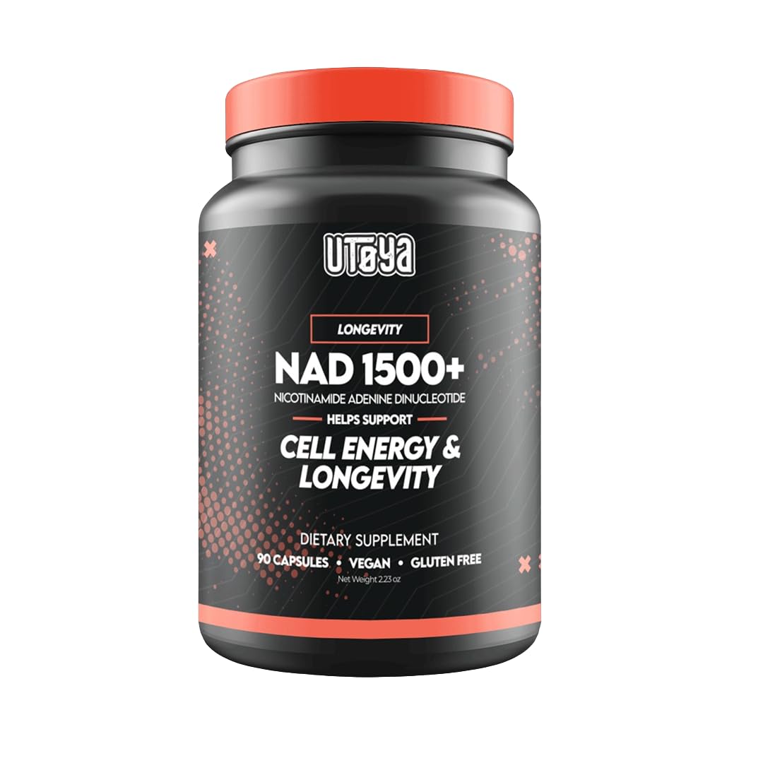 UTOYA NAD 1500+ Nicotinamide Riboside with Trans-Resveratrol Capsules, 90 Count