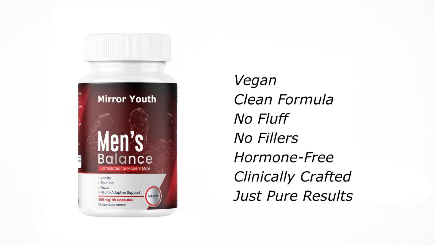 Mirror Youth Cistanche Tubulosa 400mg Men's Performance Supplement - Natural Vitality Energy Support with L-Citrulline, Black Maca, Ashwagandha, Pomegranate Herbal Complex Capsules 90 Count