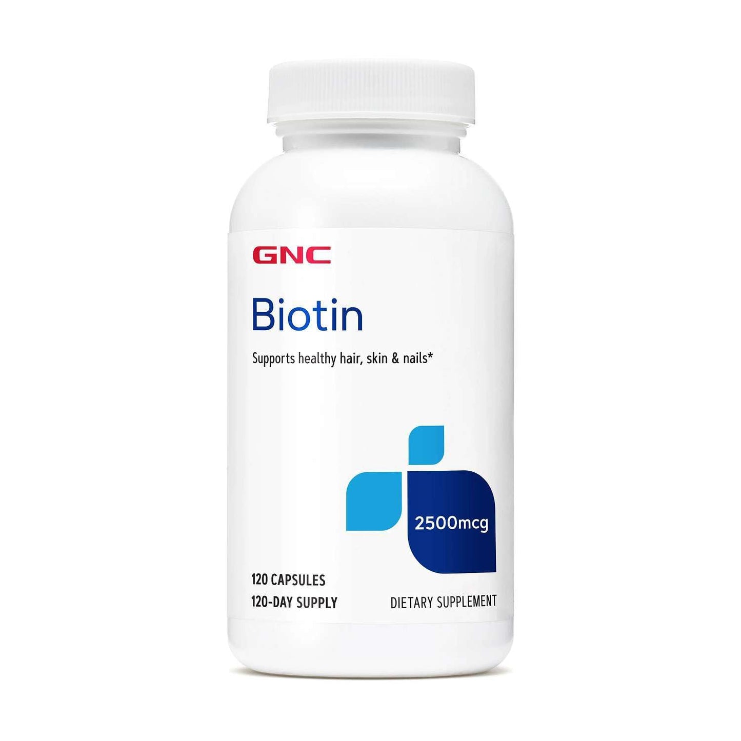 GNC Biotin 2500mcg Supplement Capsule, 120 Count