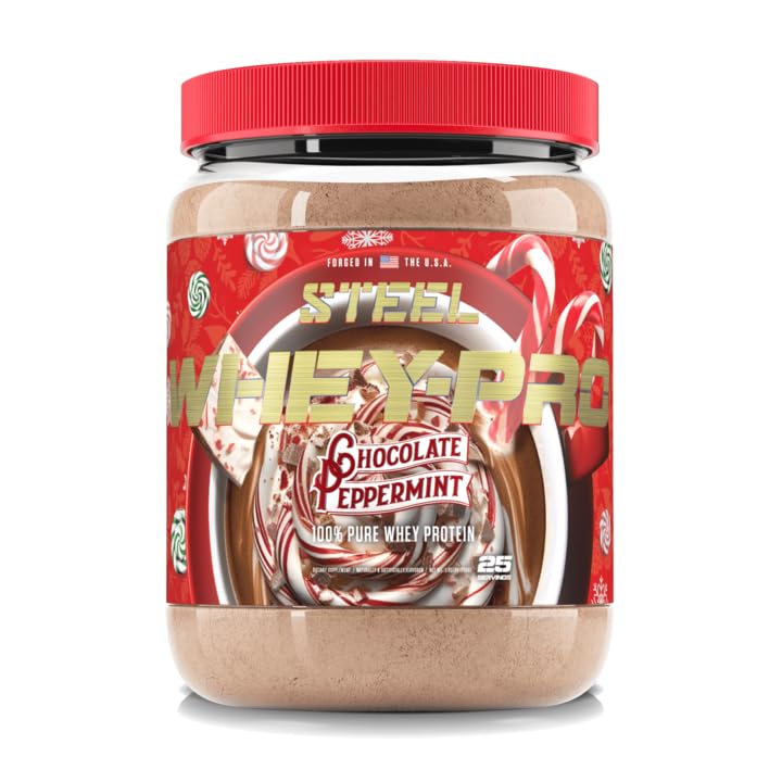 Steel Supplements Whey-Pro 100% Pure Whey Protein Powder - Chocolate Peppermint, 1.72 lb
