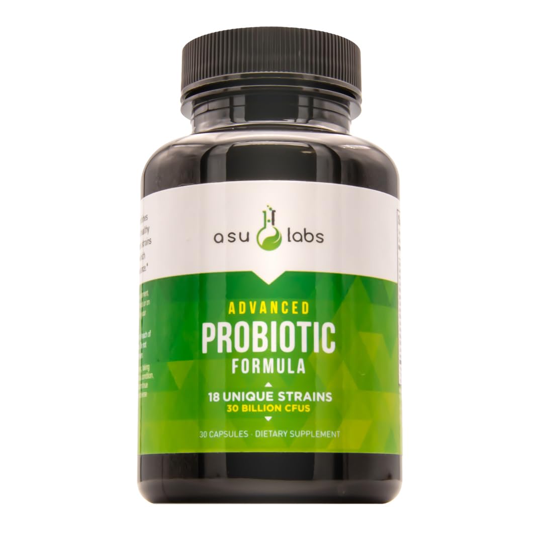 ASULABS Advanced Probiotic Formula with 18 Clinically Selected Strains, Vegetarian Capsules, 30 Count